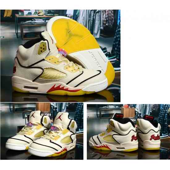Air Jordan 5 Retro Yellow Gold Men Basketball Shoes